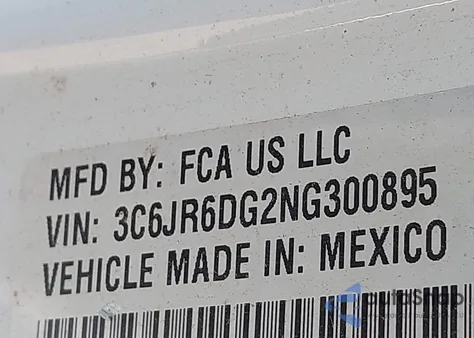 2022 Ram 1500 Classic Tradesman 4X2 8' Box из США, поврежденный, VIN 3C6JR6DG2NG300895